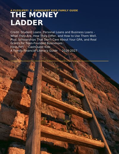 Cover of The Money Ladder, the 64-page guide to credit, loans, scholarships and grants